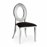 Oval Dining Chair -Silver/Black RENTAL